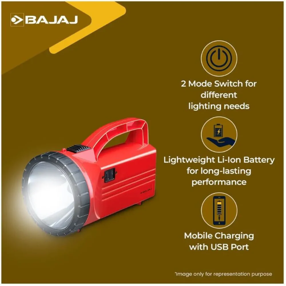 Bajaj SmartGlow Dosti 3W Rechargeable LED Torch