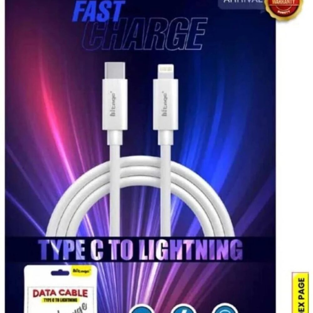 Hitage OG Series 27W Fast Charging Data Cable – Type-C to Lightning, Golden Pin