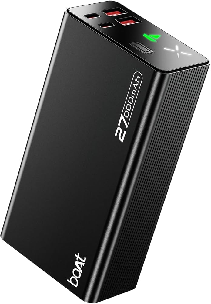 boAt EnergyShroom PB600 27000mAh Power Bank – 22.5W Fast Charging, 4 Output Ports