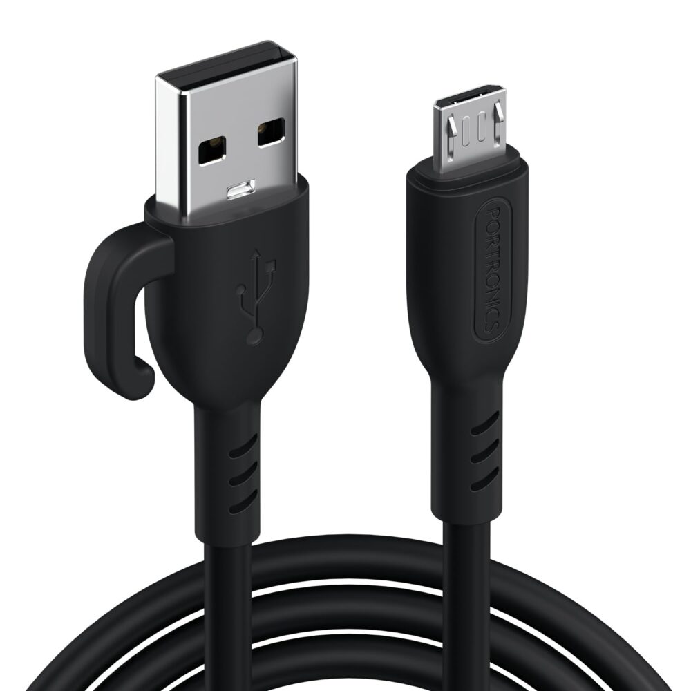 Portronics Konnect Core 3 USB-A to Micro USB Fast Charging and Data Transfer Cable – 3A, 1 Metre