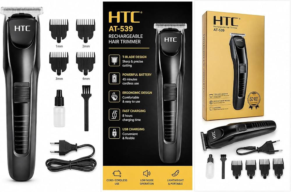 HTC AT-539 Rechargeable Hair and Beard Trimmer for Men