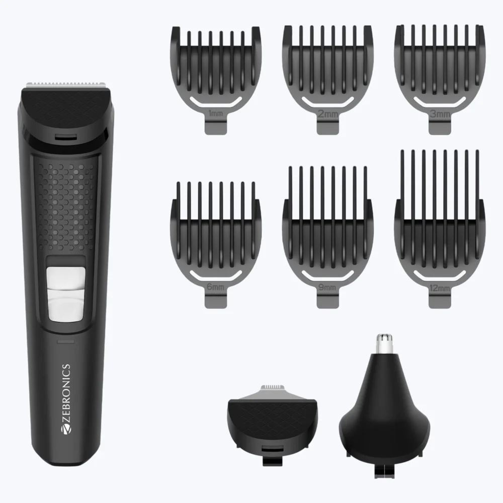 Zebronics ZEB-HT205 Rechargeable Hair Trimmer with Stainless Steel Blades and 6 Guide Combs