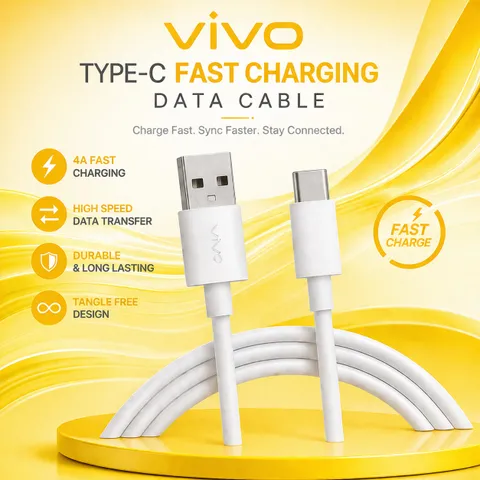 Vivo 120W Super FlashCharge USB to Type-C Fast Charging and Data Sync Cable – 6A