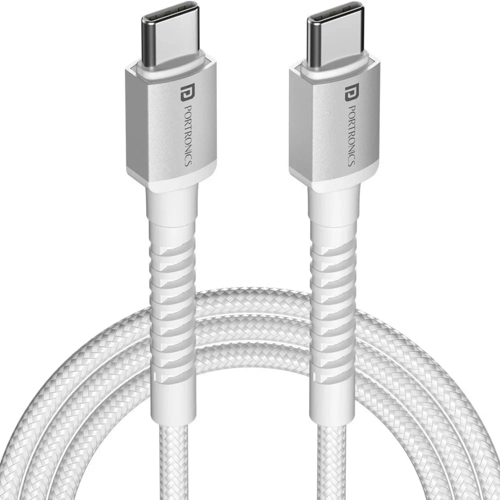Portronics Konnect C1 Type-C to Type-C 20W Fast Charging and Data Transfer Cable – 1 Metre