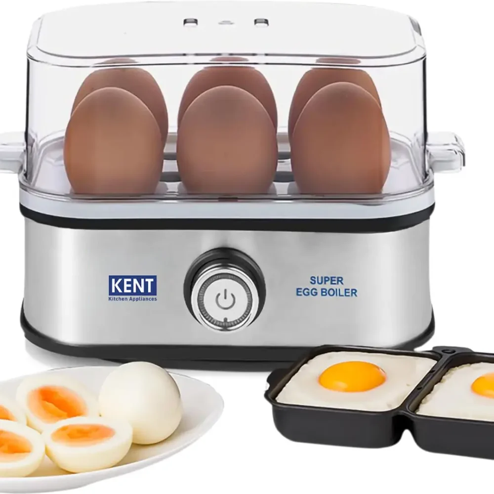 KENT Super Egg Boiler 116069 – 6 Eggs, Stainless Steel Body & Heating Plate