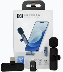 K8 Wireless Microphone – Portable Wireless Lavalier Microphone
